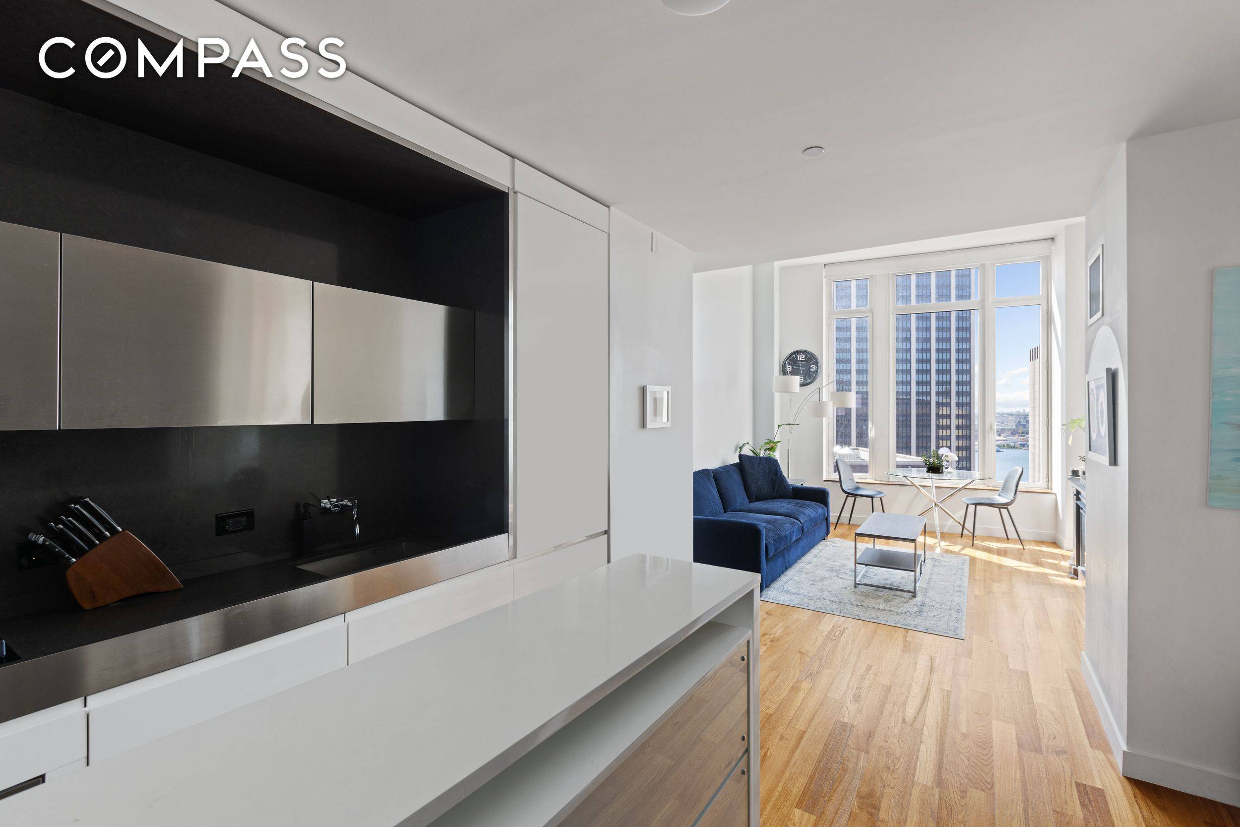 40C is a thoughtfully designed one bedroom, one bathroom residence spanning 832 square feet, offering breathtaking downtown and river views.
