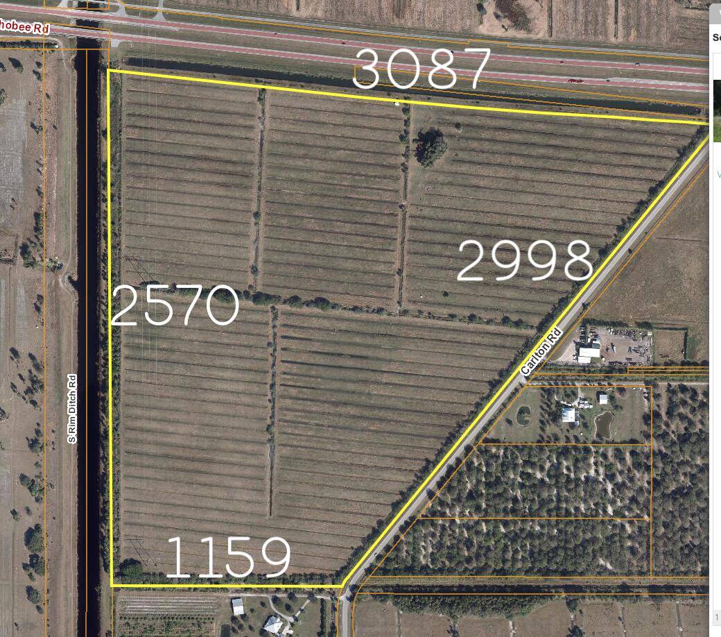 120 Acre large corner Okeechobee Rd and Carlton Rd on Hwy 70 for development.