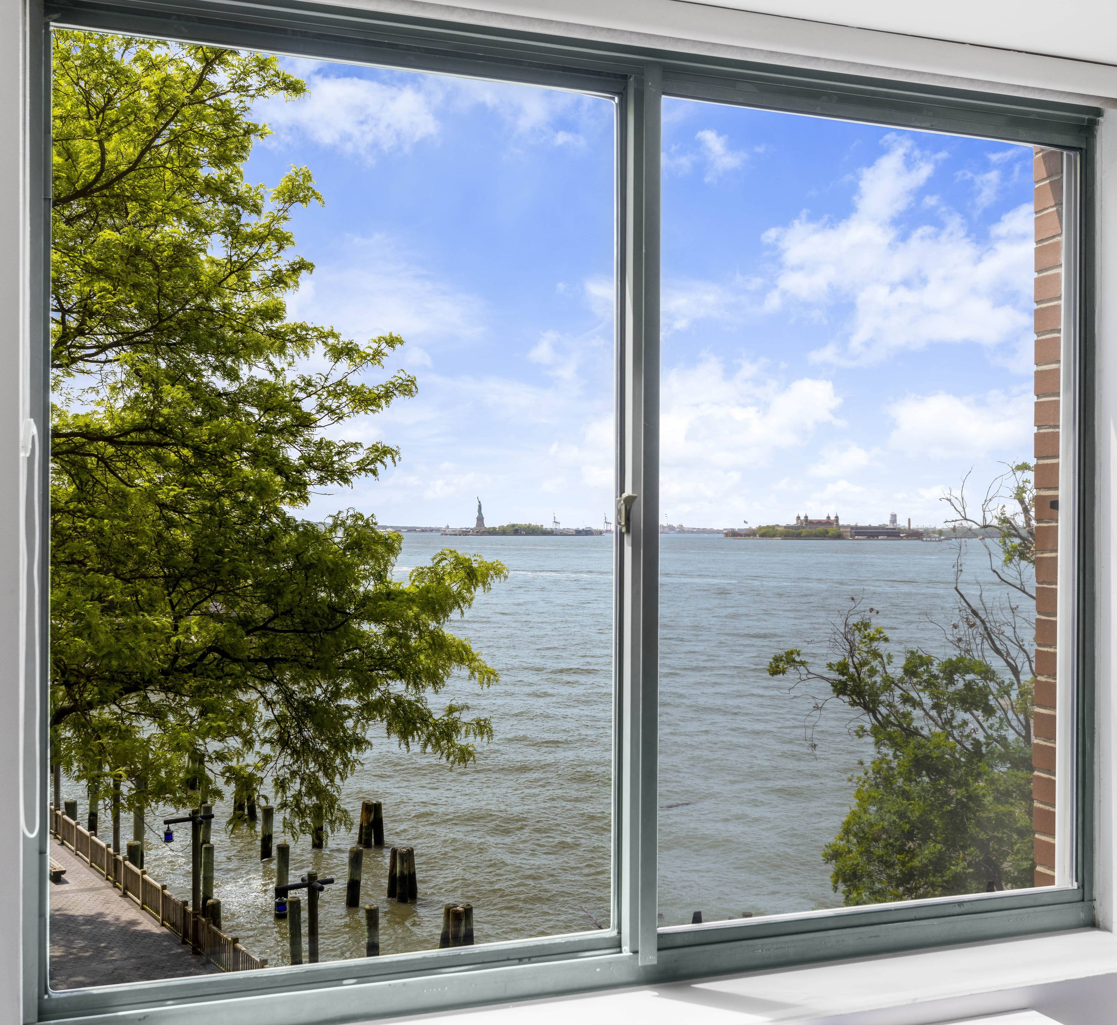 Iconic Statue Views and luscious greenery combine to make the best view in Battery Park City.