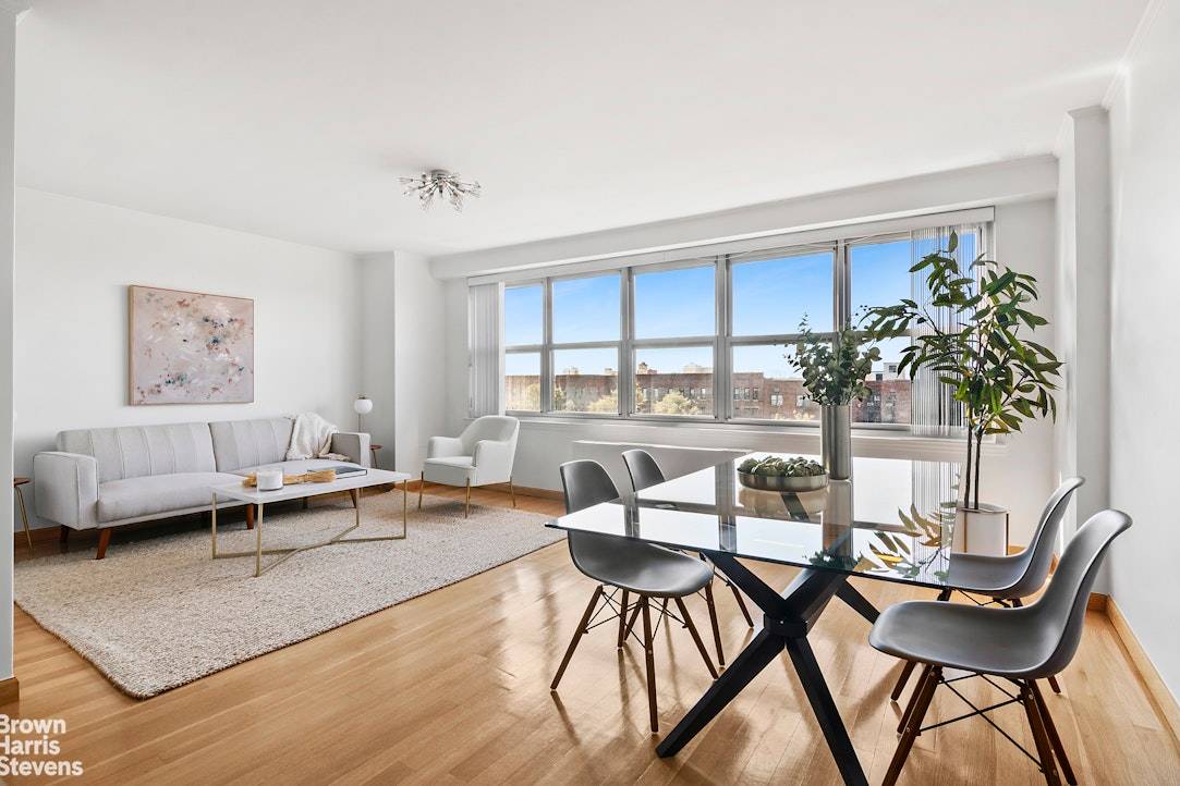 Beautifully renovated oversized one bedroom with striking views in a full service building near the Park !