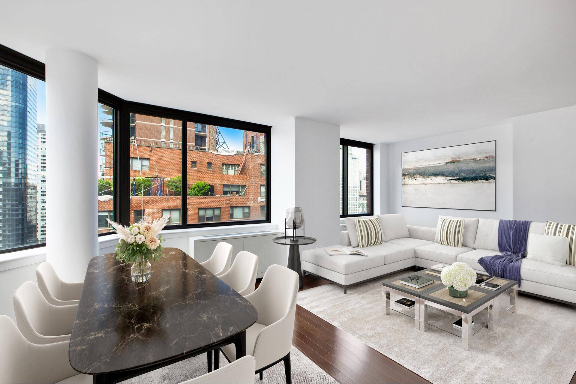 Sky High Corner Condo with Panoramic Views on the Upper East Side Perched on the 17th floor of a boutique full service building, this sun drenched 2 bedroom, 2 bathroom ...