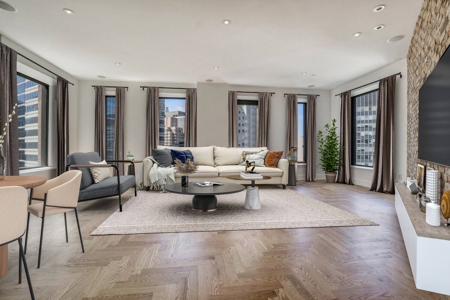 Welcome to 36MN at 75 Wall Street, a grand, high floor, loft like corner residence with an unparalleled custom renovation !