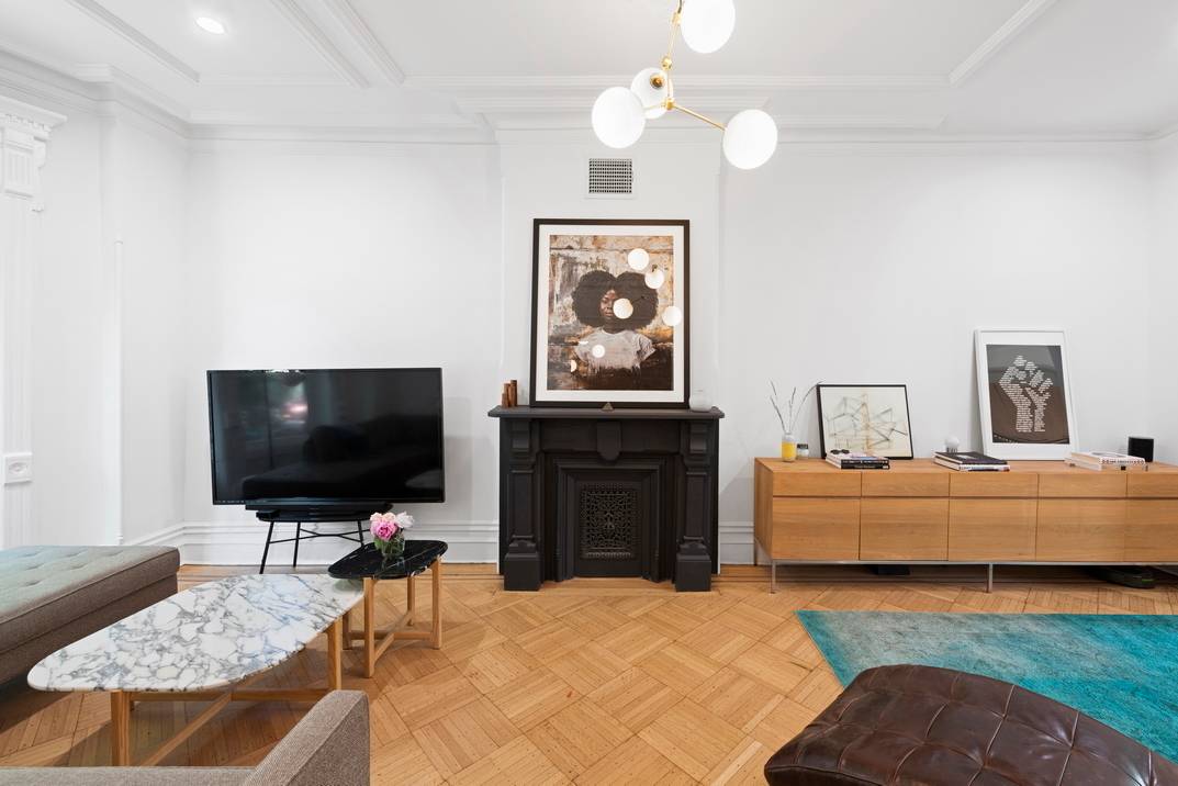 Designer Brownstone Modernist Style with Original Details Oversized Backyard amp ; Deck Manicured Garden Welcome to this design forward and fully gut renovated two family townhouse in prime Bedford Stuyvesant, ...