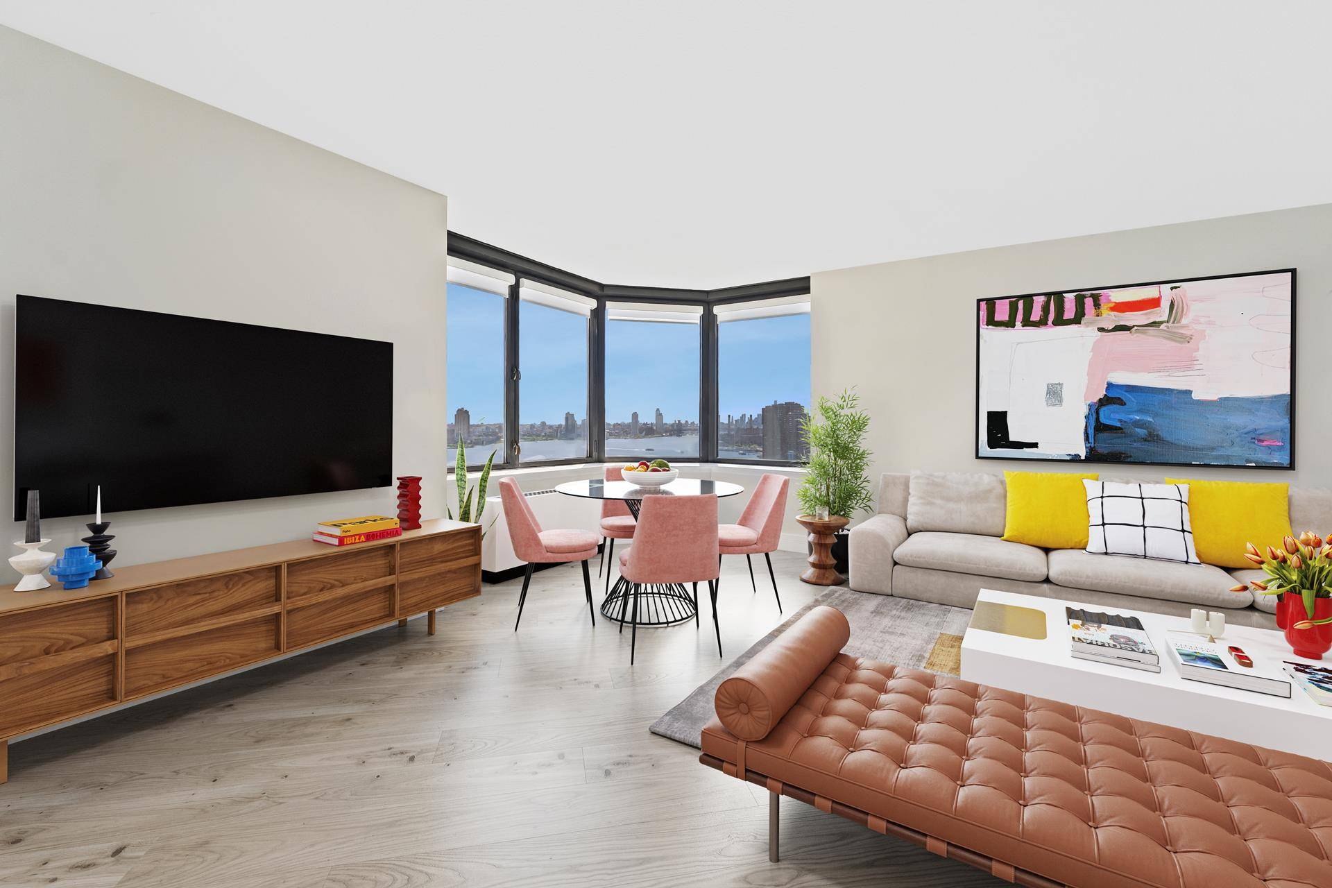 Enjoy sweeping, unobstructed East River Views from this exceptional high floor, D line, corner, South facing, 1 bedroom plus den, 2 bathroom residence at the luxurious Horizon Condominium.