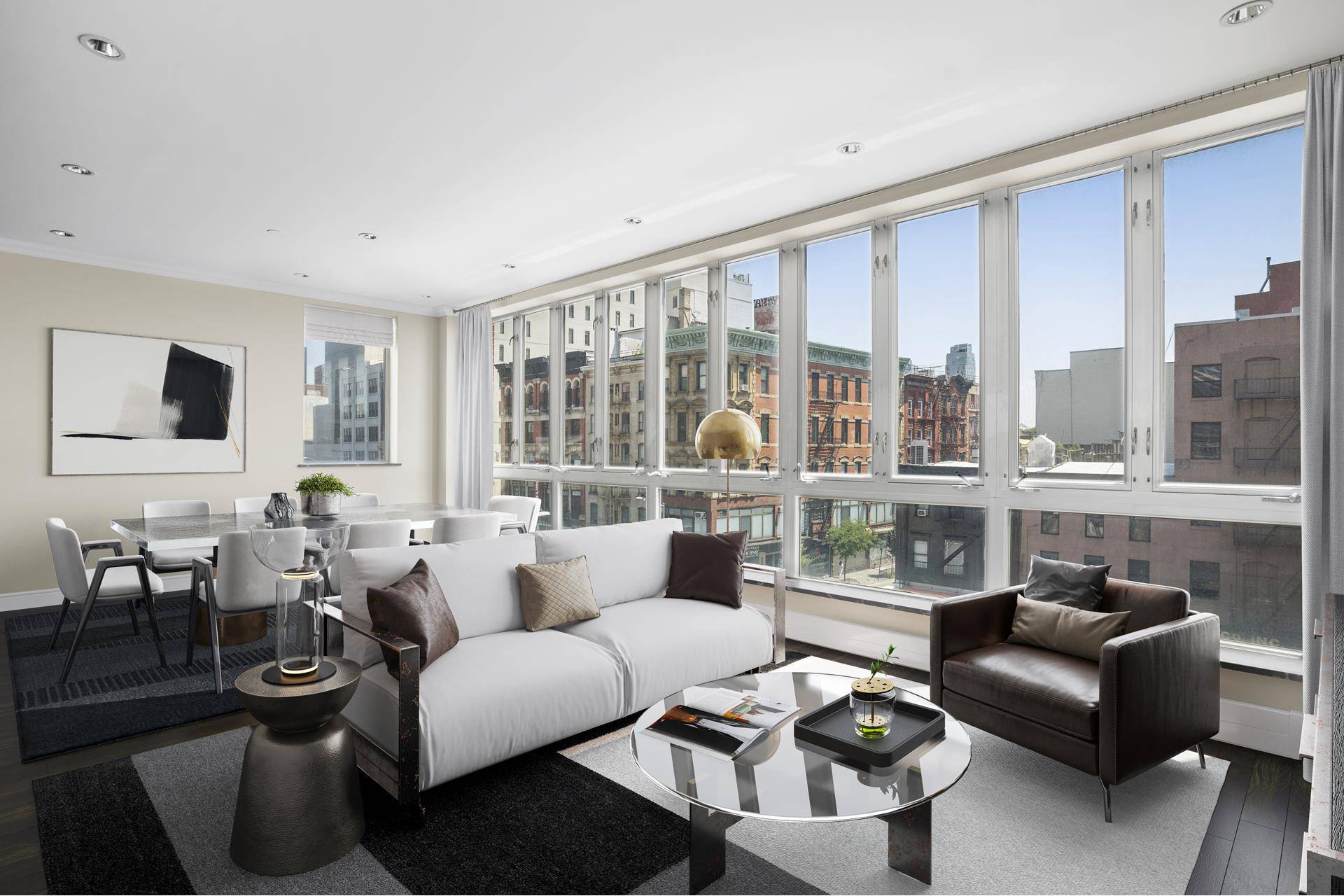 Full Floor, sun filled 2 bedroom, 2 bathroom Condominium with a private keyed elevator on Bowery.