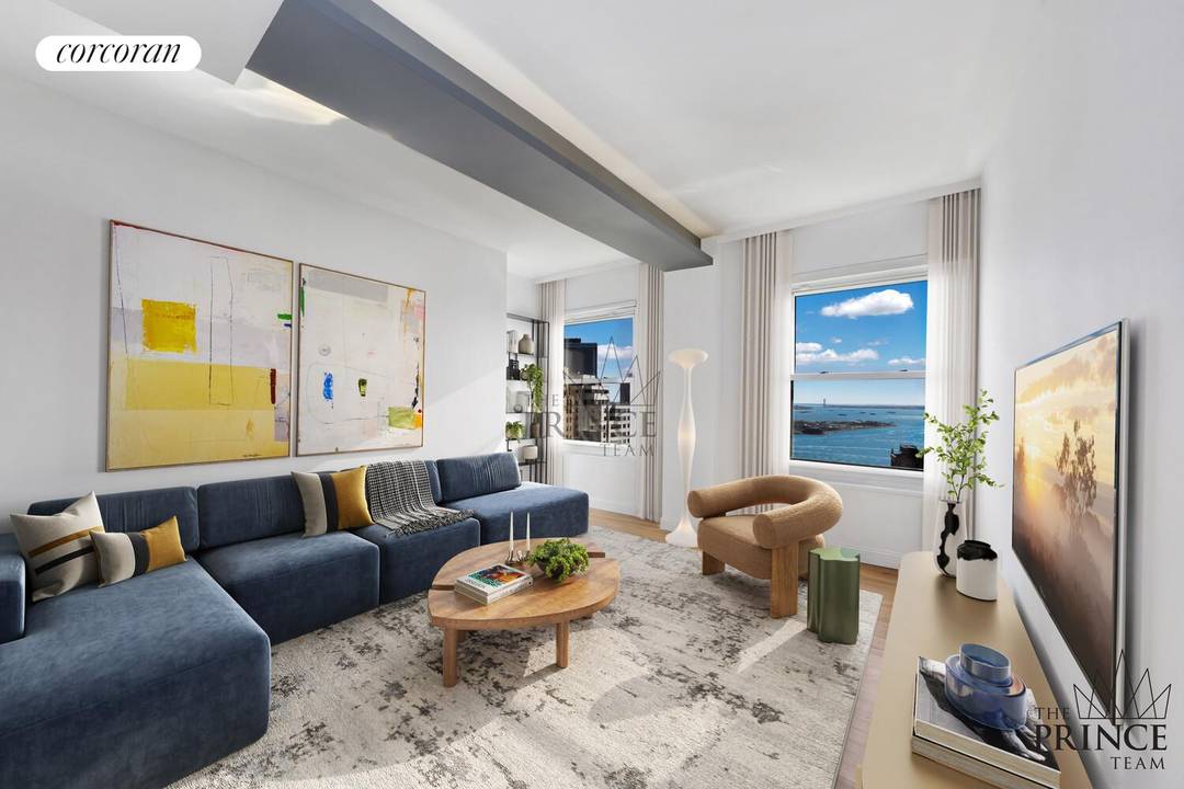 Bathed in brilliant light from its high floor vantage point, this elegant residence showcases sweeping water and harbor views that embody the best of downtown living.