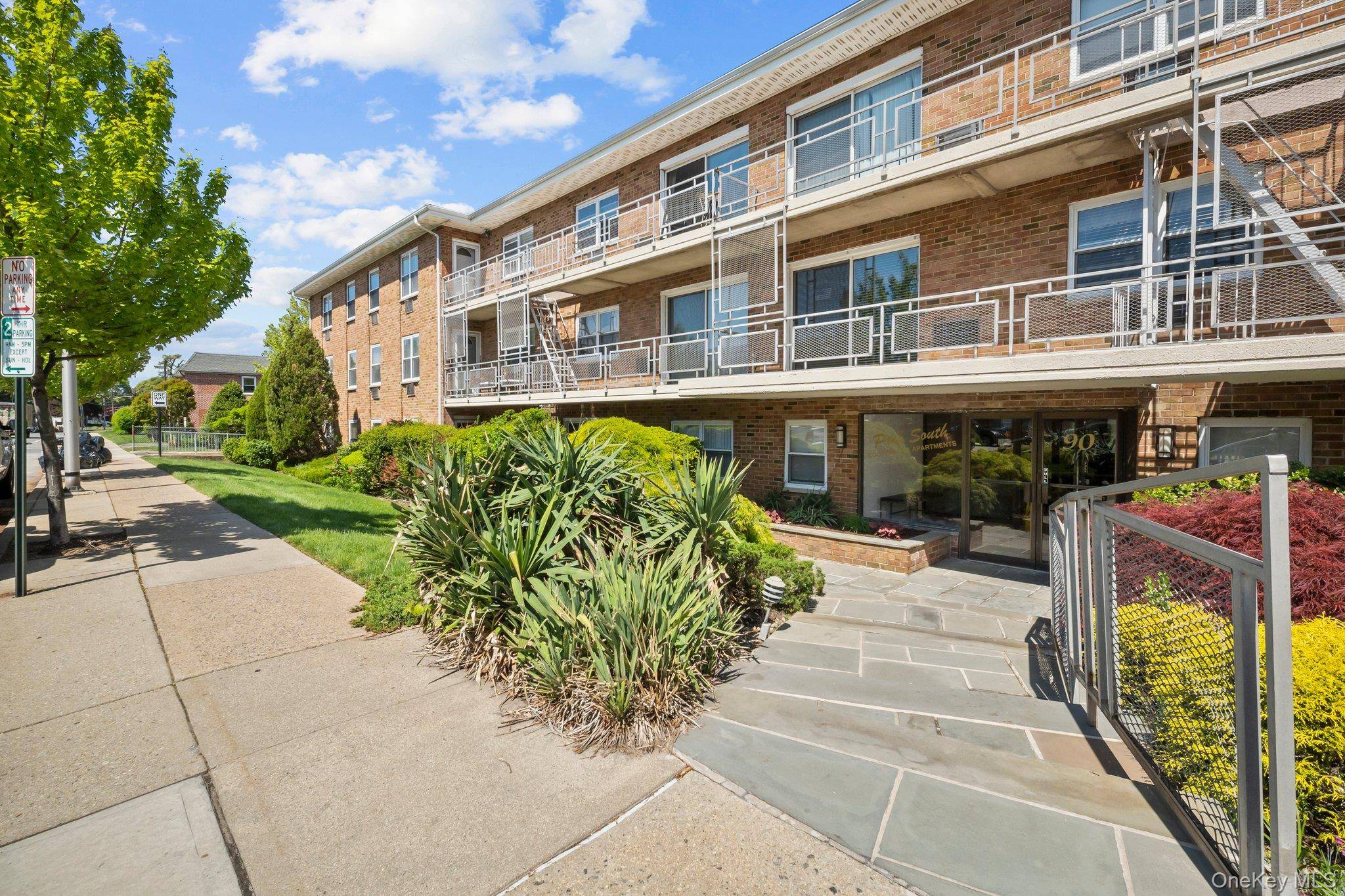 Spacious and bright two bedroom, two full bathroom co op located on the top 3rd floor with elevator access, private terrace, assigned parking spot and laundry directly across the hall.