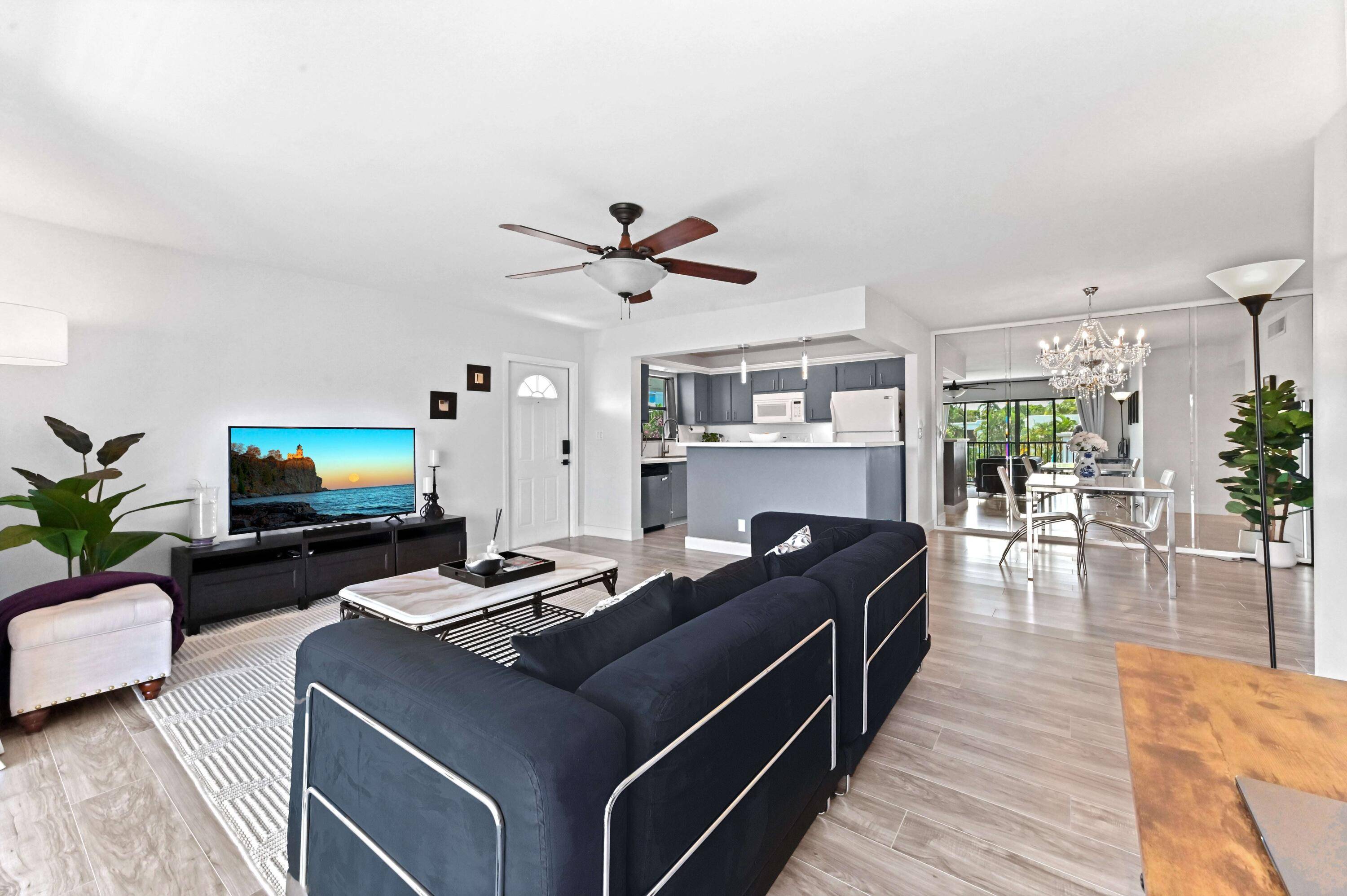 Modern 2 bedroom, 2 bath condo located in one of the most desirable units in the community.