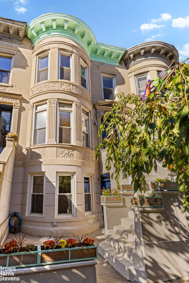 Rare, bright and beautiful Limestone measuring a spacious 20' wide x 64' deep over three floors on a private court within a half a block to Prospect Park offered in ...