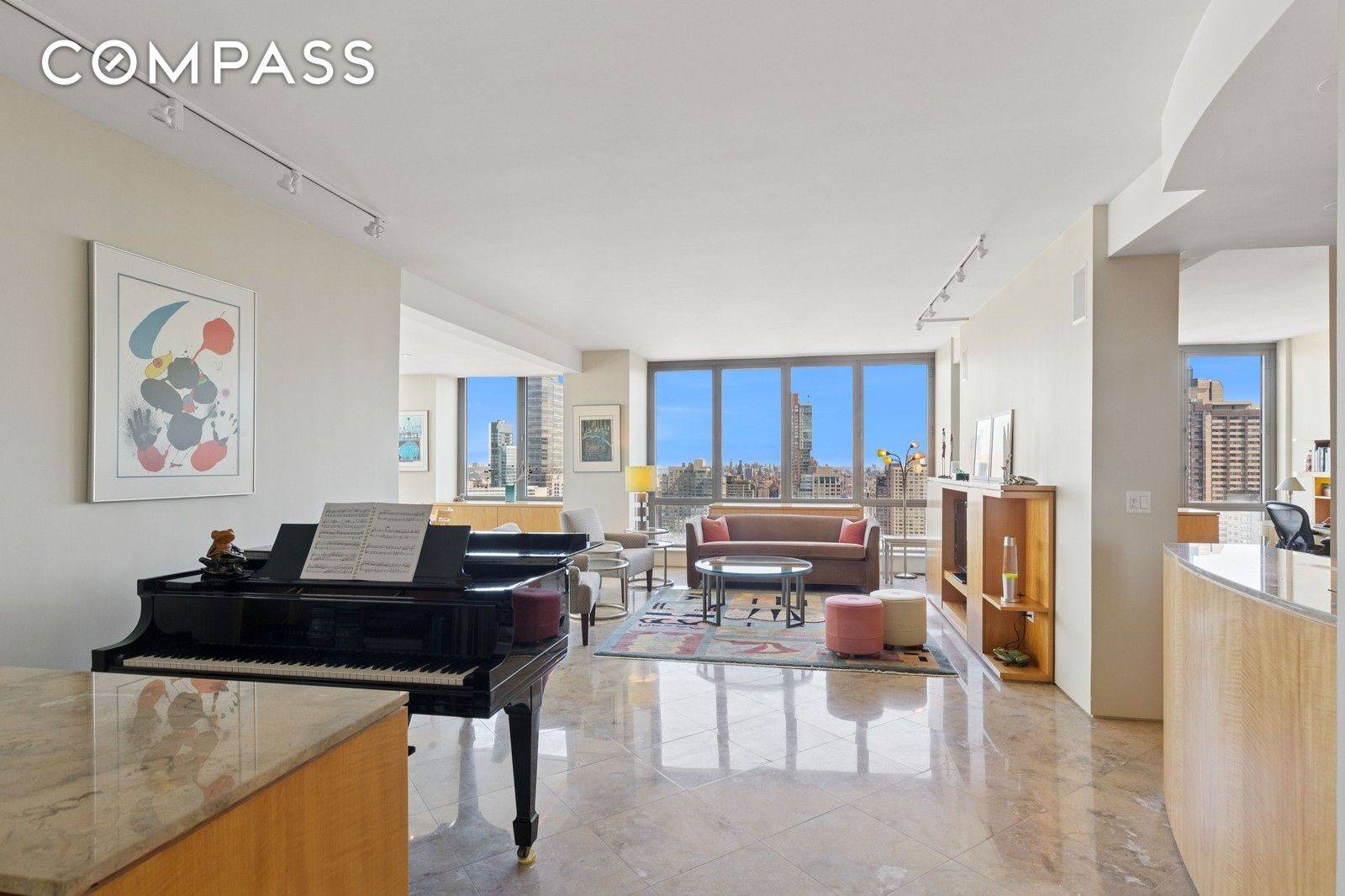 Modern sophistication and classic elegance blend magnificently in this stunning sun filled corner 3 bedroom condo, apartment 35A at 2 Columbus Avenue.