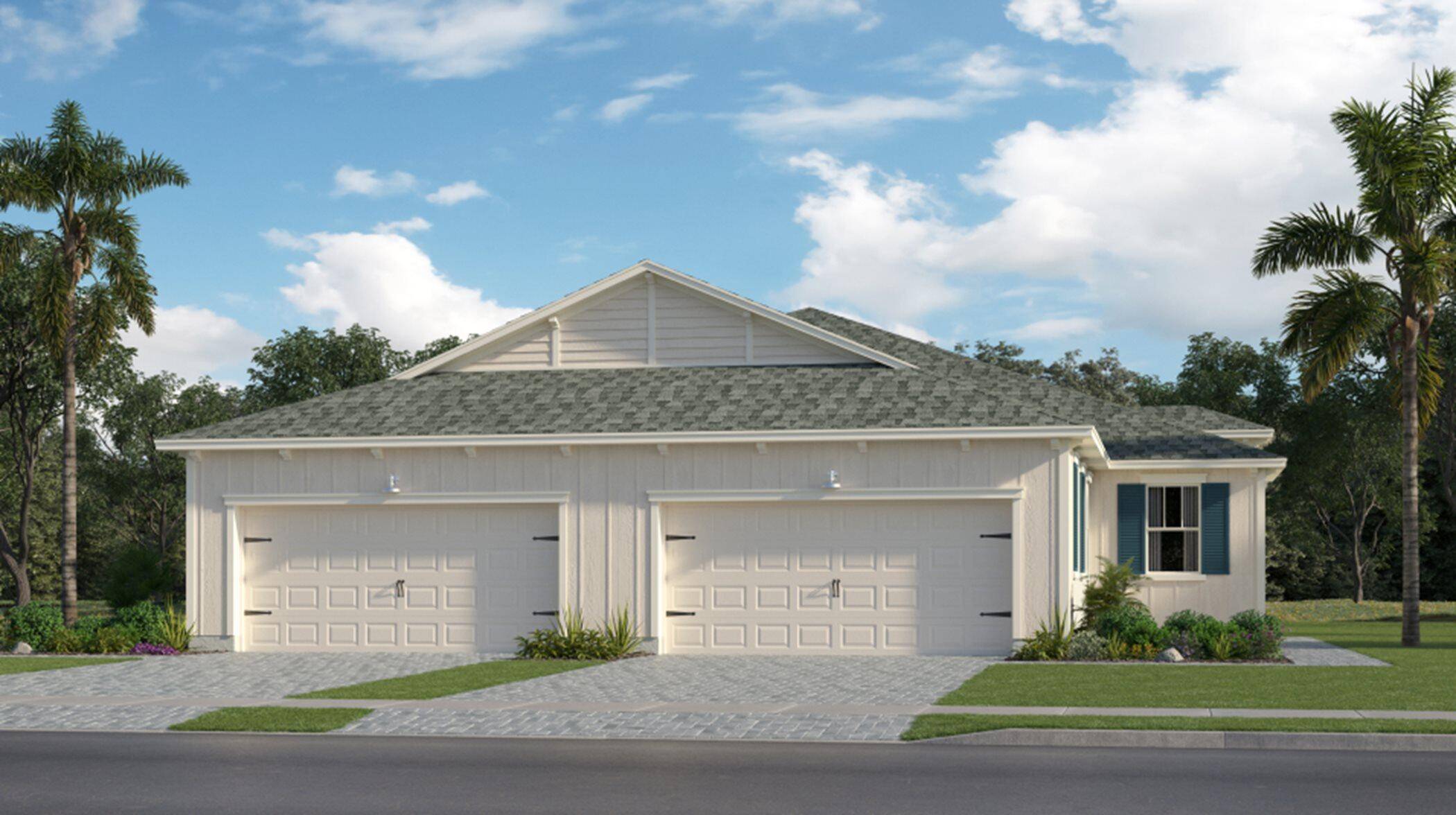 This new single story twin home is a modern take on a classic design.