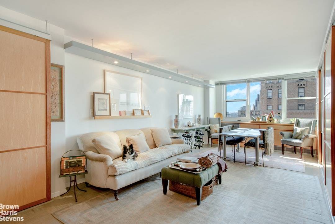 Luminous as a Vermeer, suffused with natural light, views of sky, sunsets, and the glittering icons of Manhattan's skyline at night, apartment 18F is a reminder that New York City ...