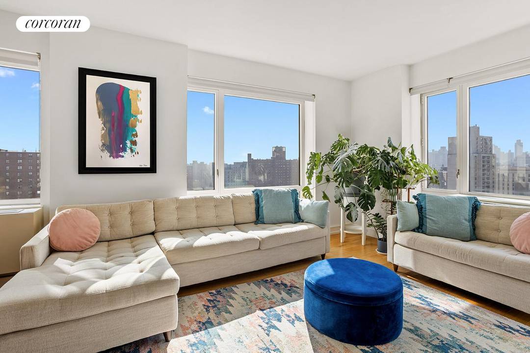 Sweeping vistas, radiant natural light, and refined architectural details define this exceptional corner two bedroom, two bathroom residence at One Museum Mile Robert A.