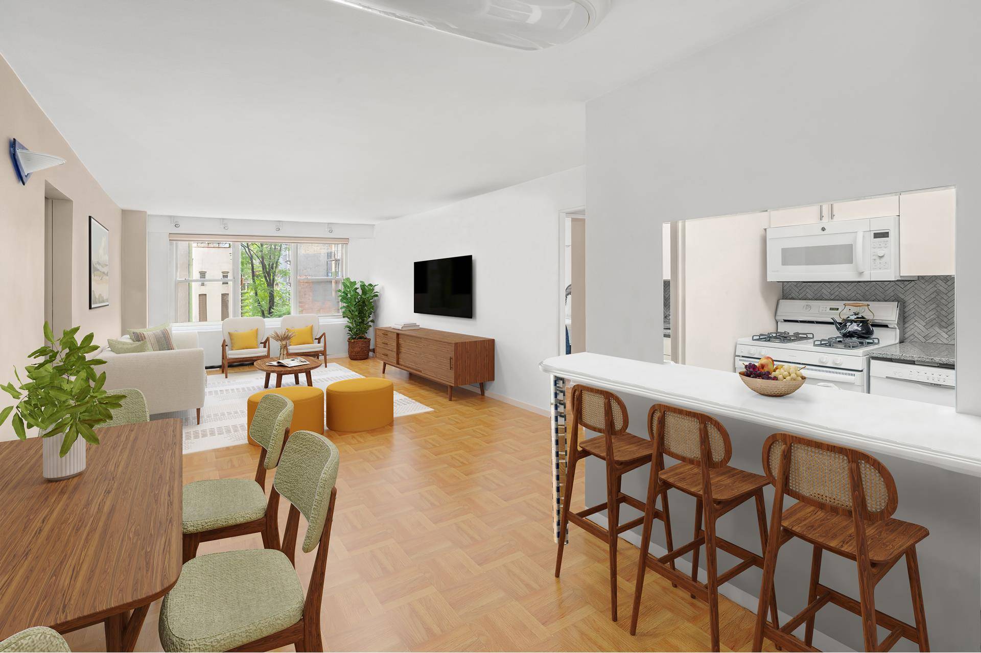 A503 is a large two bedroom, two baths, a combination apartment of a studio and one bedroom that really works.