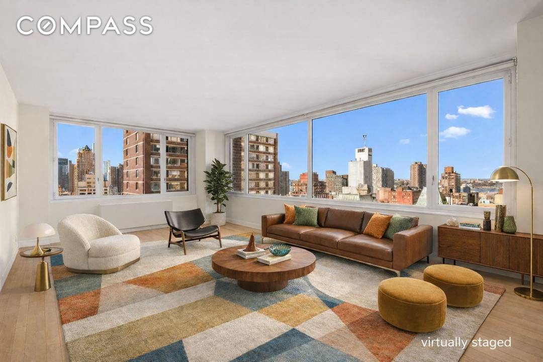 Perched high above Midtown West with picturesque West and South exposures, this 1, 342 square foot two bedroom, two bathroom residence at The Sheffield delivers sweeping skyline views and refined ...