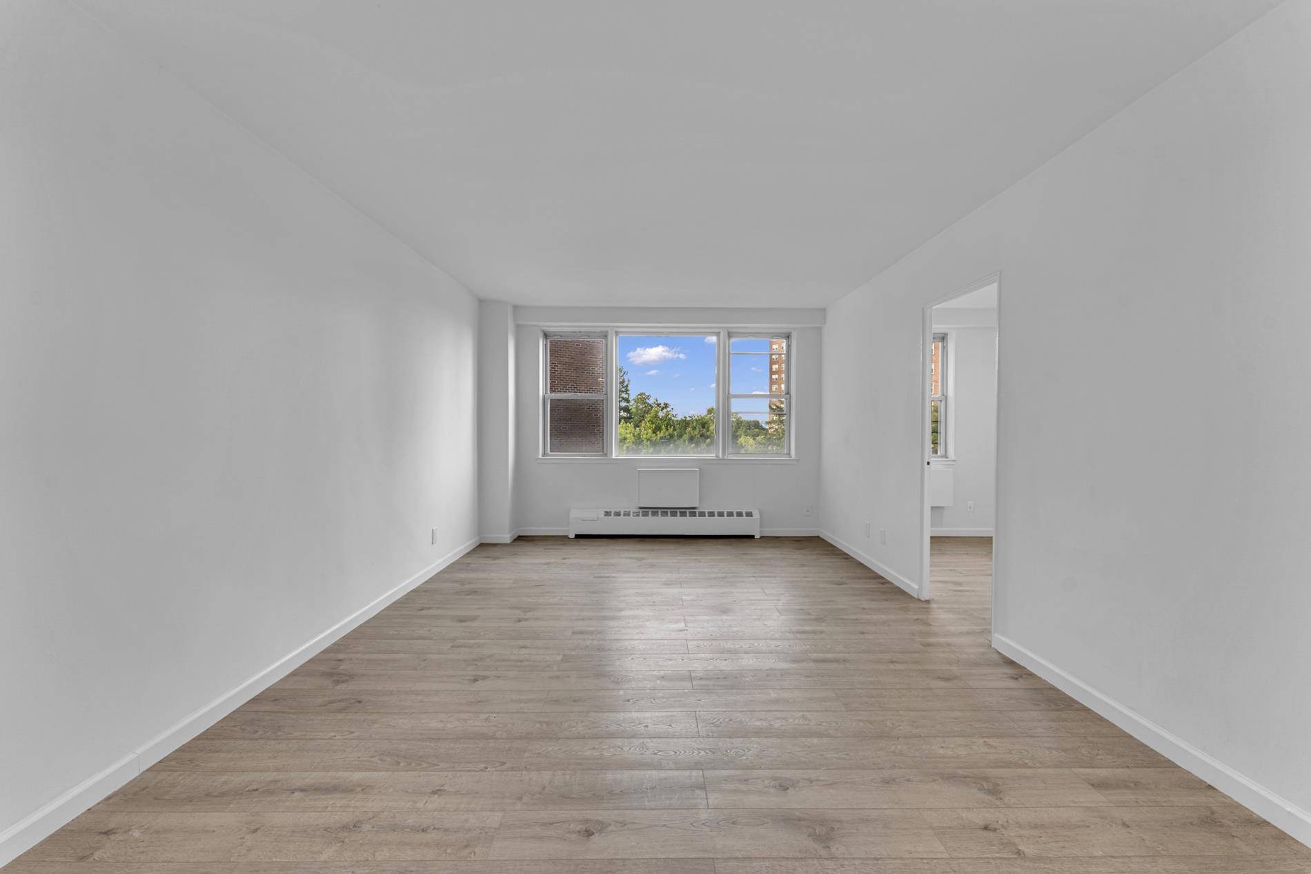 ZERO BOARD APPROVAL APPLICATION PROCESSStep into the realm of luxury with this beautifully renovated two bedroom residence, enveloped in the much coveted full service Skyview on the Hudson complex.