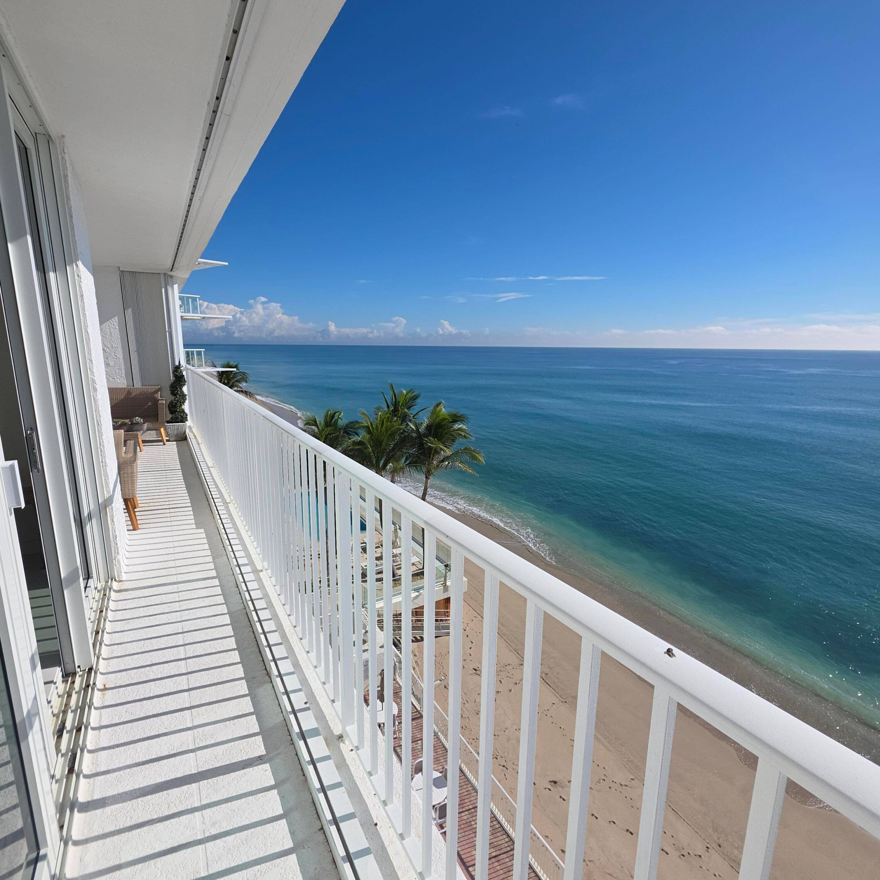 Spectacular East, North East South East ocean views from this completely remodeled end unit, porcelain floors, all baths have marble floors walls, quartzite counters in kitchen both baths, abundance of ...