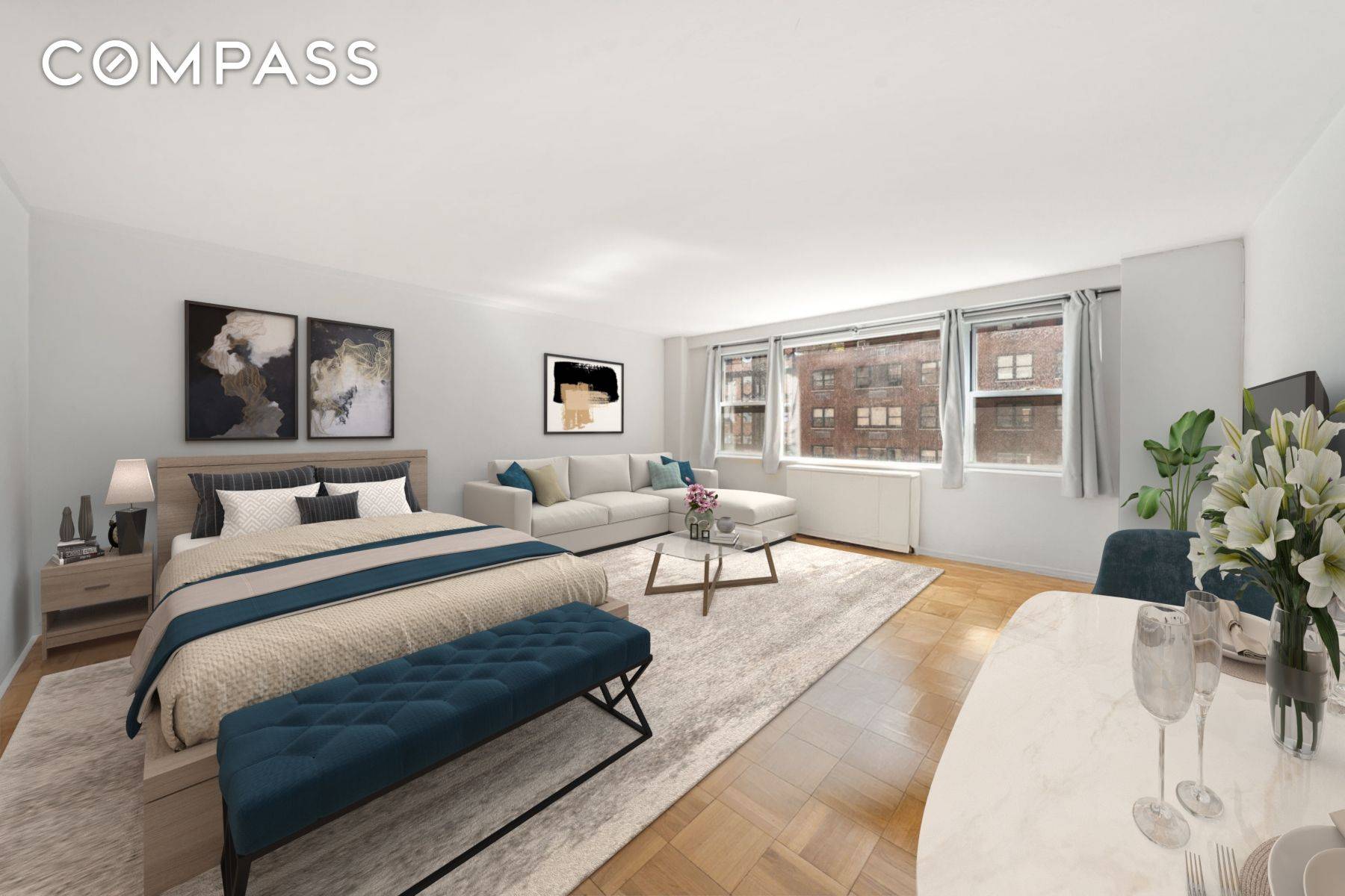 FULLY RENOVATED, HIGH FLOOR OVERSIZED STUDIO WITH NATURAL LIGHT, OPEN SKY CITY VIEWS, BRIGHT MORNING SUN amp ; LOW MAINTENANCE !