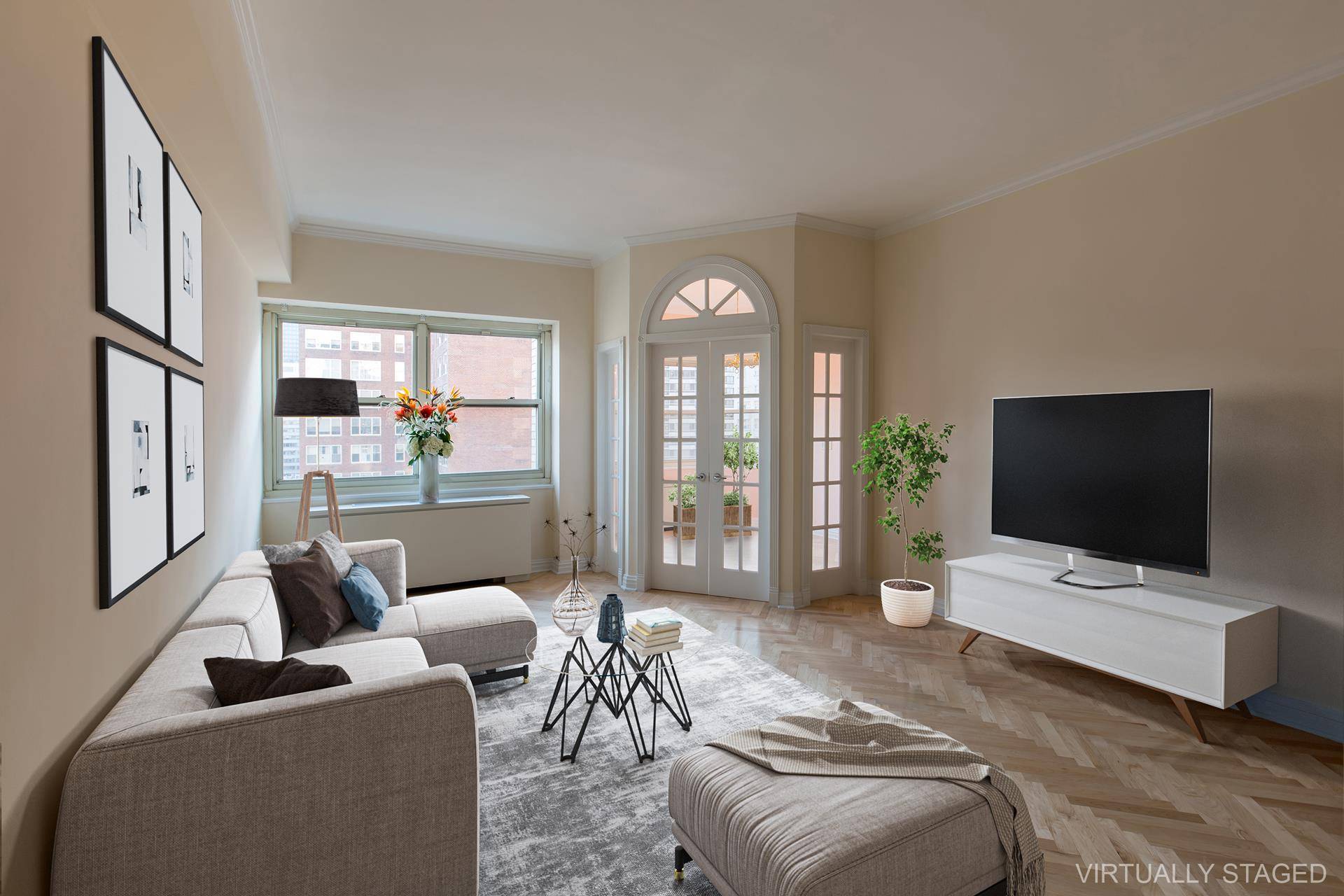 Welcome to this beautifully renovated and sunny oversized one bedroom junior four home.