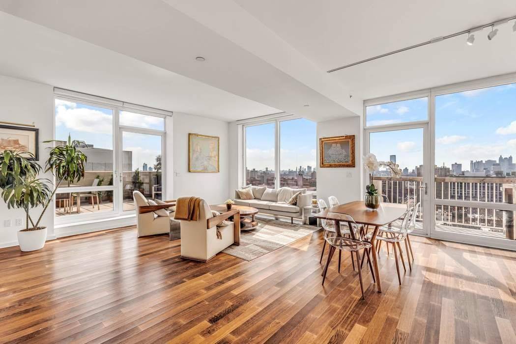 Welcome home to the crown jewel of the building, unoccupied, complete with 3 bedrooms, 3 bathrooms, and dramatic floor to ceiling windows.