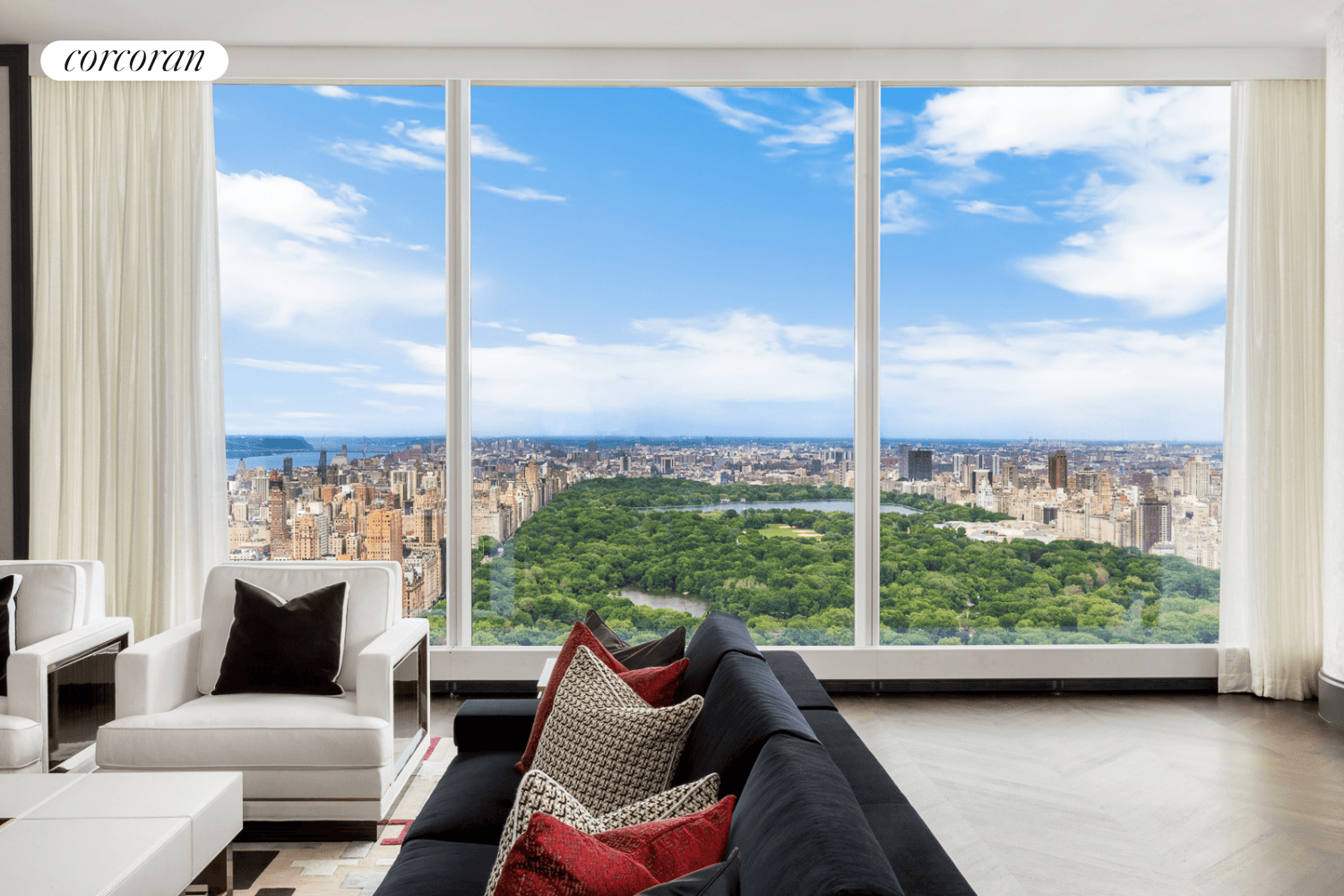 This three bedroom, three and one half bathroom residence at Central Park Tower offers gracious living enhanced by quintessential Central Park views from an elevation over 640 feet.