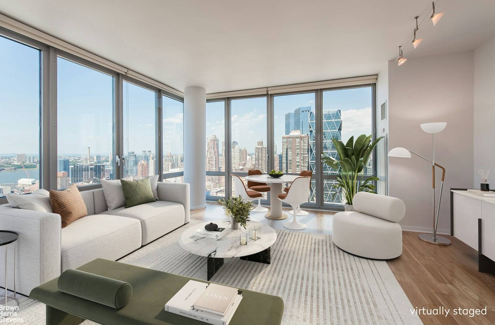 Call today to view this amazing apartment with jaw dropping panoramic views that look over the city from the Hudson River to Central Park and even to the George Washington ...