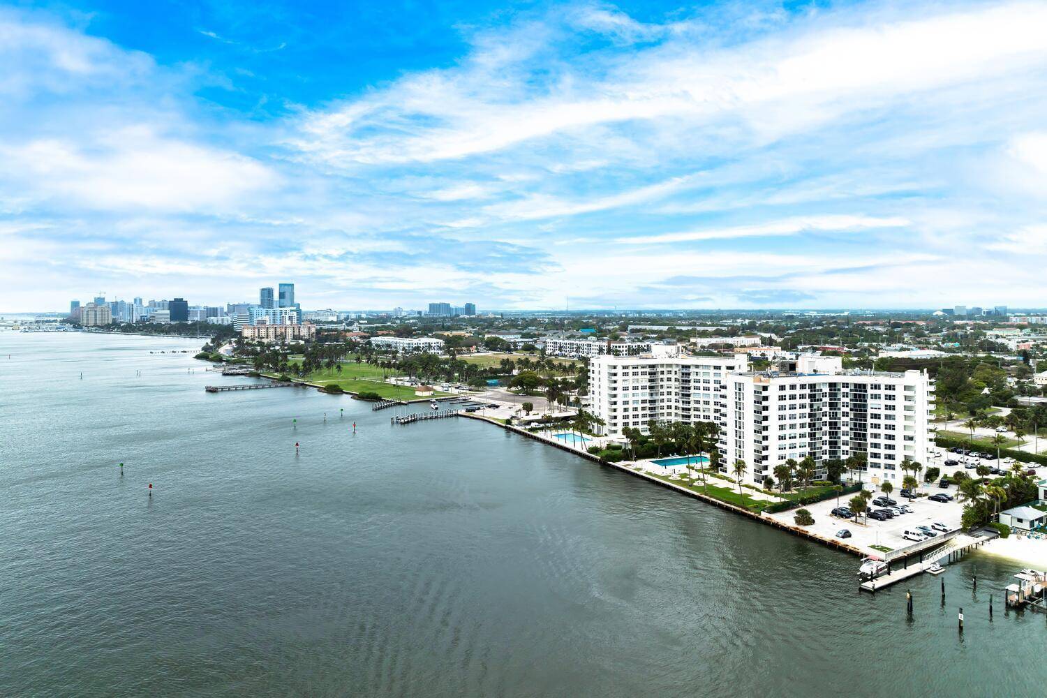 La Fontana at 2800 North Flagler sits directly on the Intra coastal waterway.