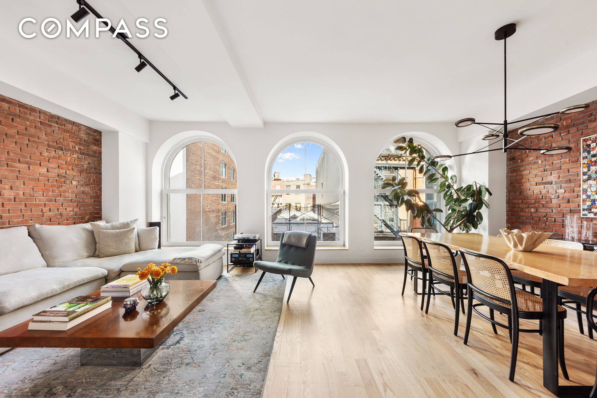 Experience turnkey living in your 1, 400 square foot, two bedroom, two bathroom floor through loft in Tribeca.