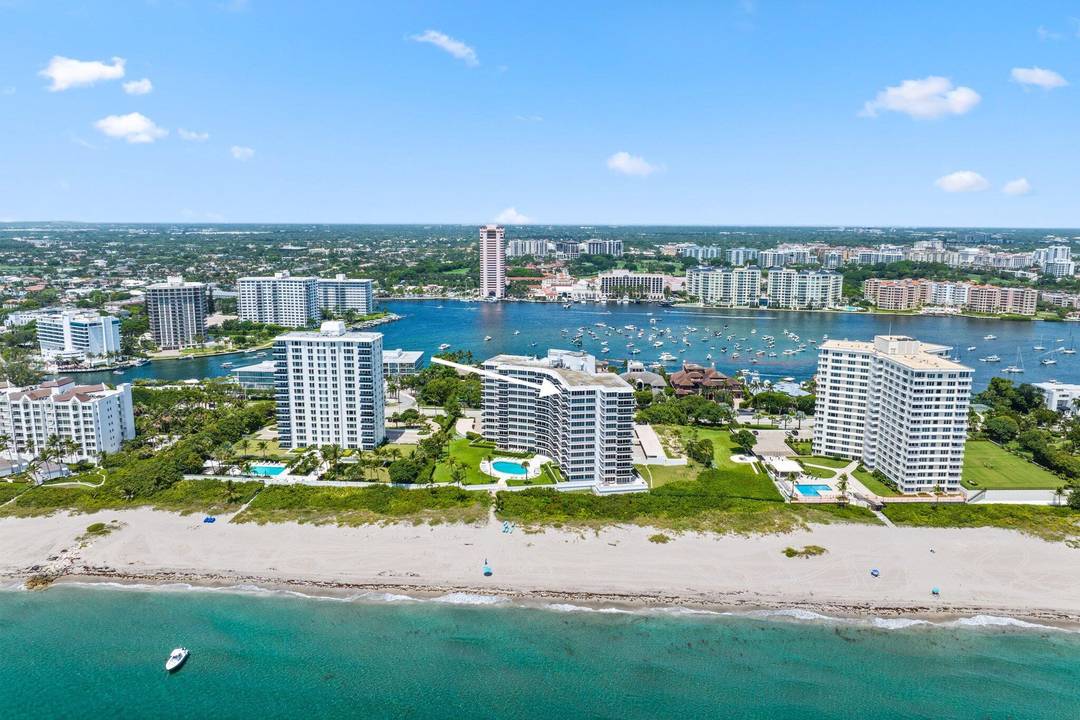 A Rare and Exceptional Southeast Corner Penthouse Offering on Boca Raton's Most Sought After Stretch of Beach with Sweeping Ocean, Shoreline, and Inlet Views from Living Space.
