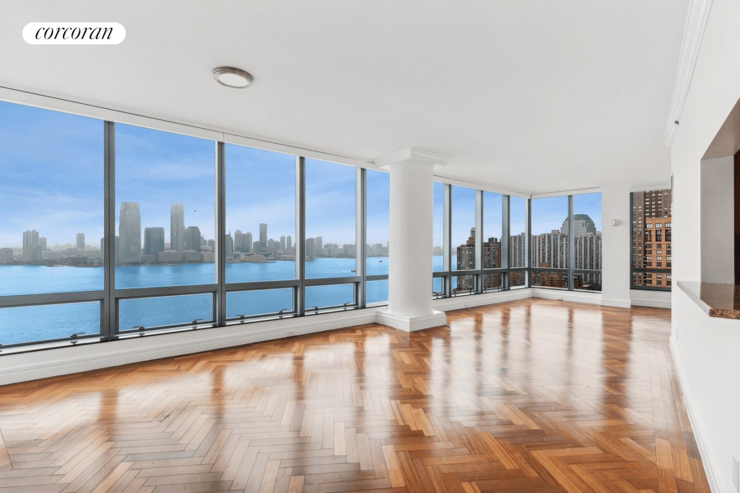 Dramatic, corner four bedroom, four bathroom condo, approx 2, 386 sq ft now available for rent at The Ritz Carlton Residences, Battery Park City.