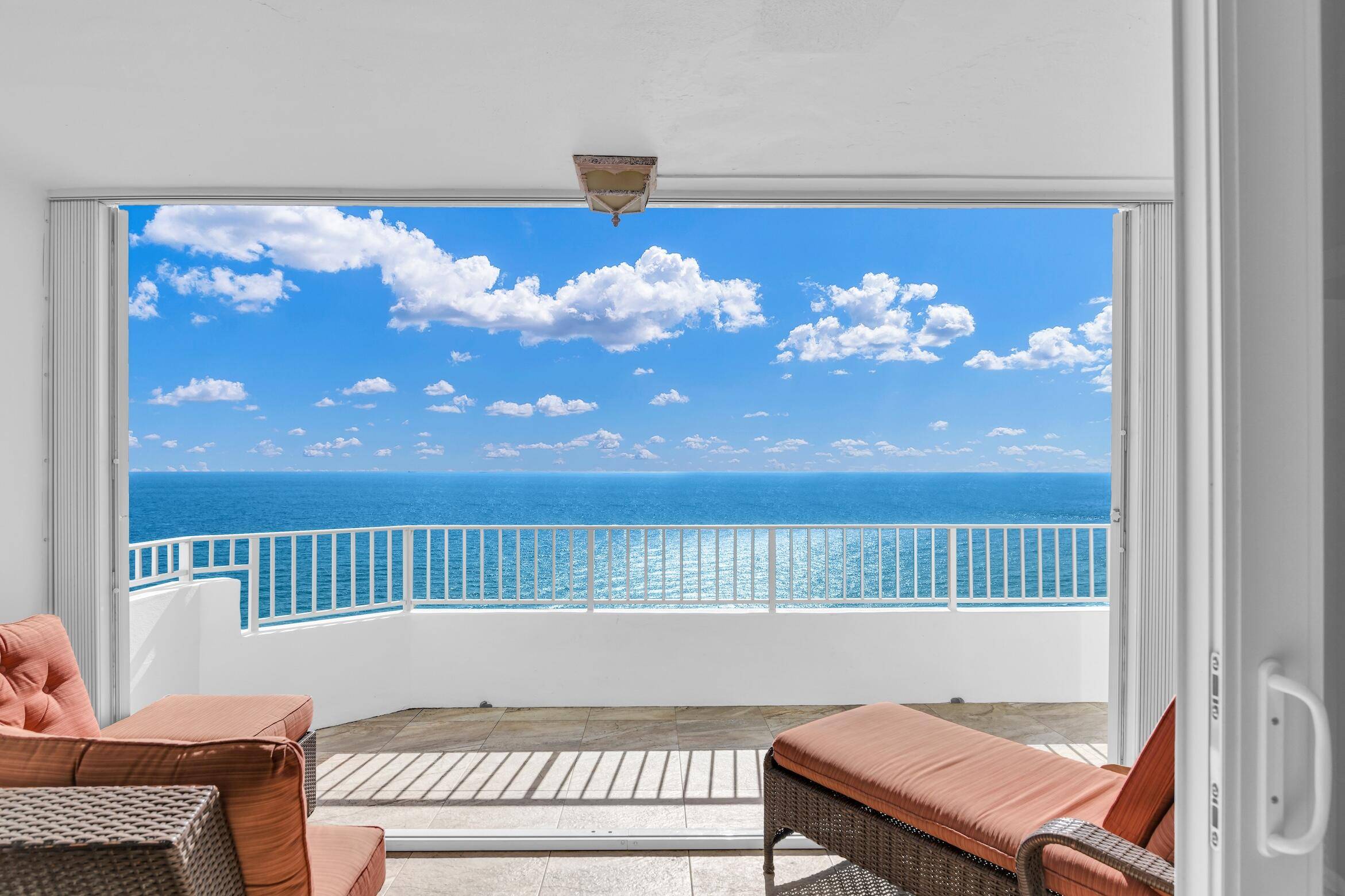 This rarely available 23rd floor penthouse delivers sweeping ocean views from every room, thanks to its wraparound exposure to the south, east, and west.