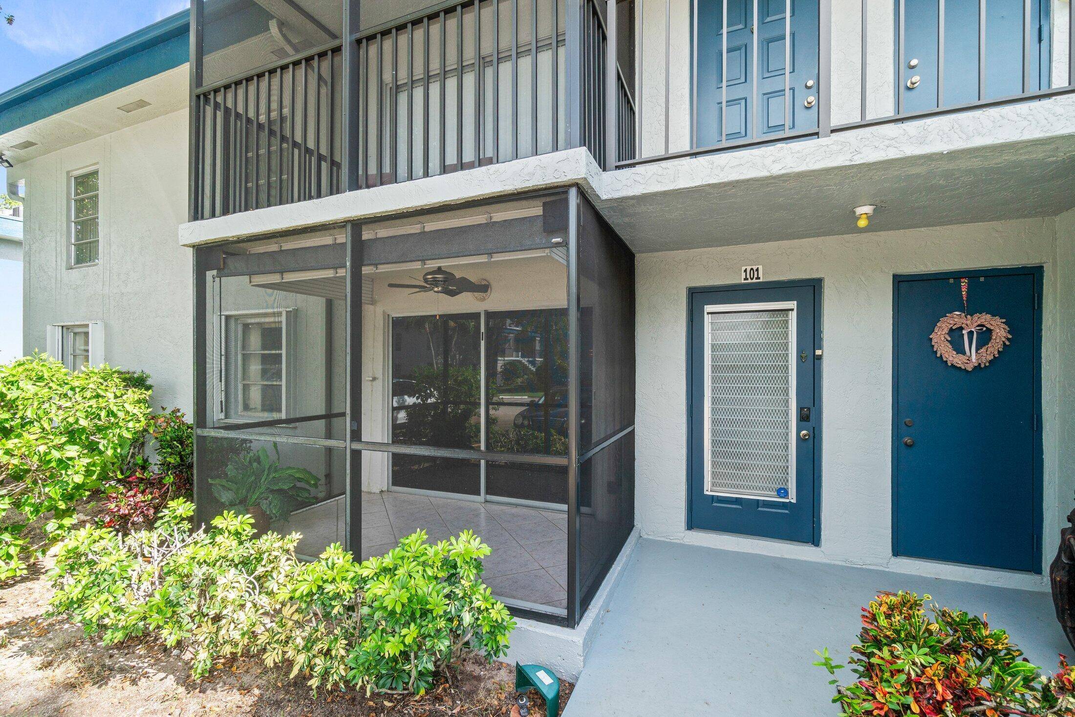 Enjoy the ease and comfort of first floor living in this bright and spacious 2 bedroom, 2 bath corner condo in the desirable Evergreen community of Delray Beach !