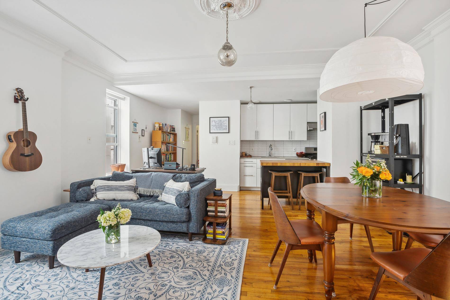 Situated at the vibrant crossroads of Prospect Heights and Crown Heights, this extra large co op one bedroom apartment blends natural charm with modern sophistication in prime Brooklyn.