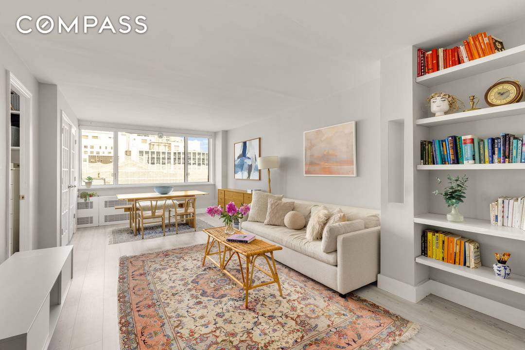 High Floor Alcove Studio with Serene Skyline Views at the Crossroads of Gramercy and East Village.