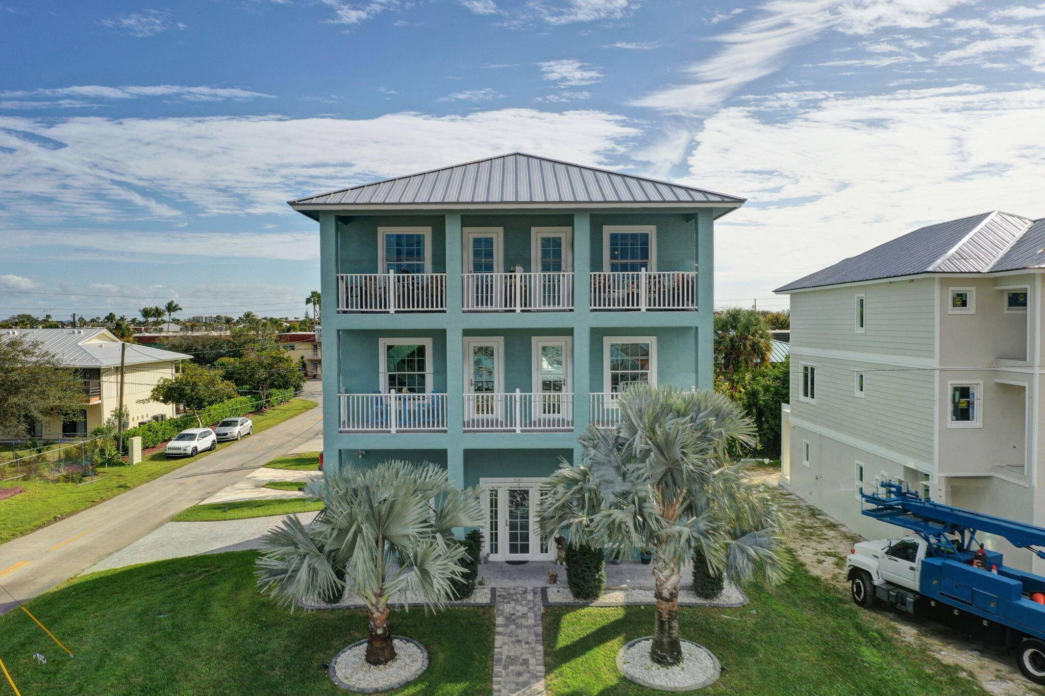 Enjoy paradise on South Hutchison Island from this beautiful custom concrete built home.
