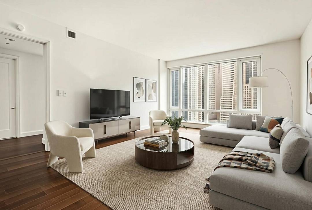 Welcome to Residence 18G at The Visionaire, a spacious two bedroom, two bath home in one of Manhattan's most vibrant waterfront enclaves.