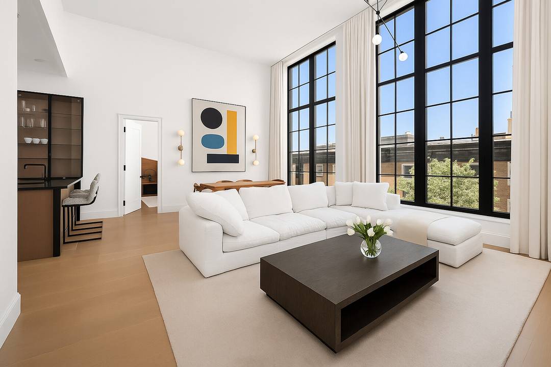 Introducing PHF at Steiner East Village a striking 1, 782 square foot three bedroom, two and a half bath residence with ceilings soaring up to 15'6 and a remarkable 931 ...