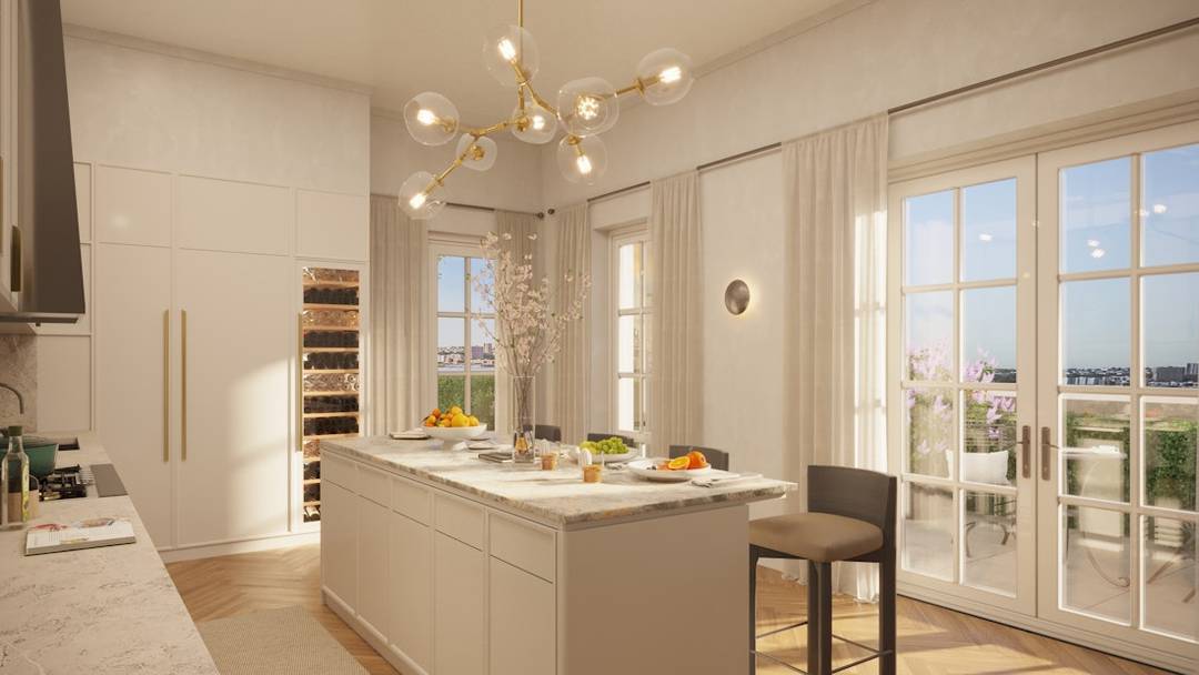 The crown penthouse at 393 West End Avenue is an exquisite, private residence that has been newly constructed atop a landmarked 1927 apartment house.