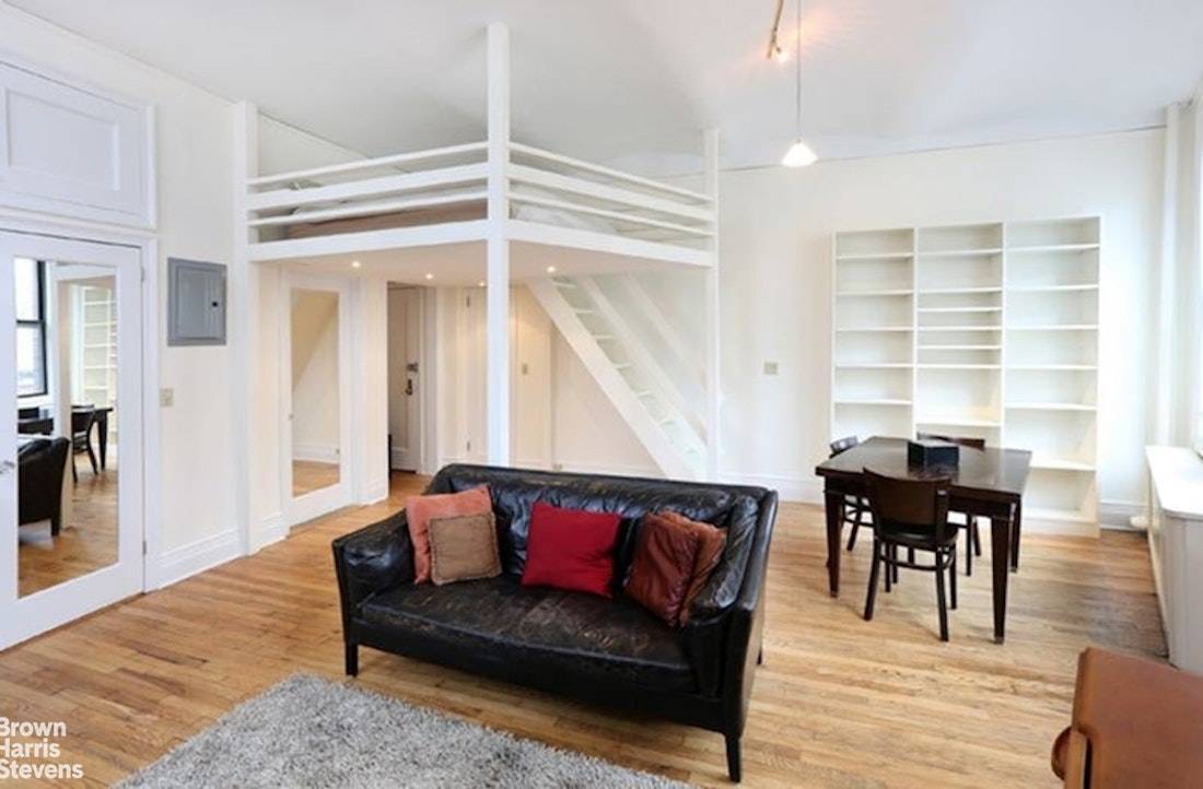 Sun splashed studio loft with skyline views available for immediate move in at One Sheridan Square, a boutique elevator condo building in the heart of the West Village.