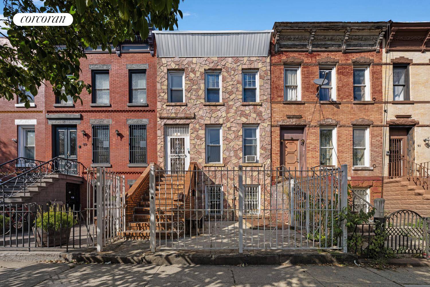 Welcome to 91 Somers Street, a timeless two family brick townhouse in the heart of Bushwick, offering a rare combination of charm, flexibility, and opportunity.