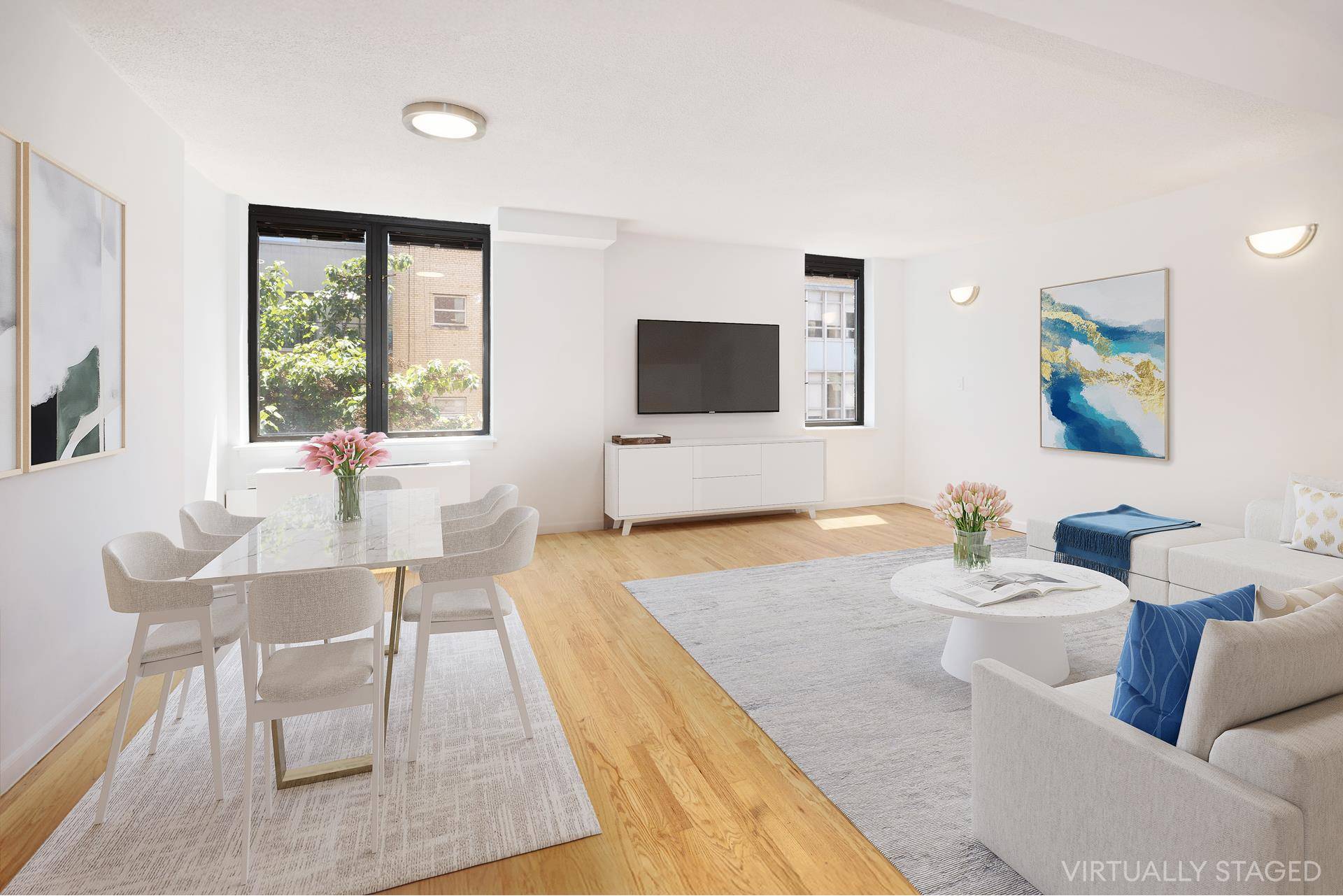 Do not miss this renovated two bed, two bath home in prime East Village.