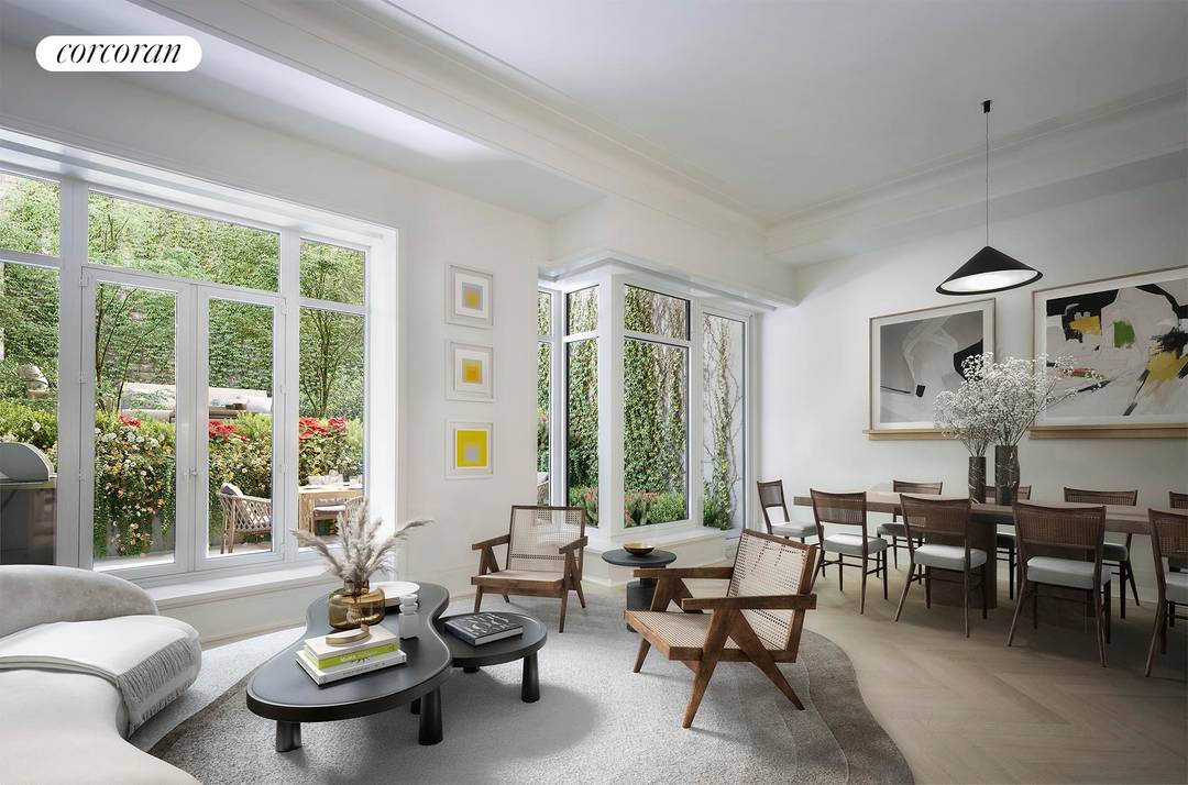 Enjoy the pleasures of Townhouse living with the luxurious conveniences of a doorman condominium.