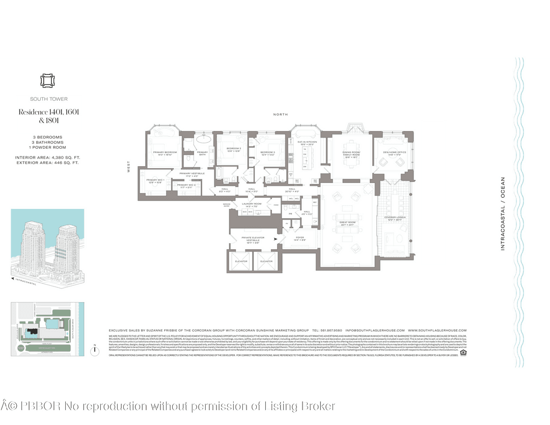 South Tower Residence 1801 at South Flagler House is a 3 BR, 3.