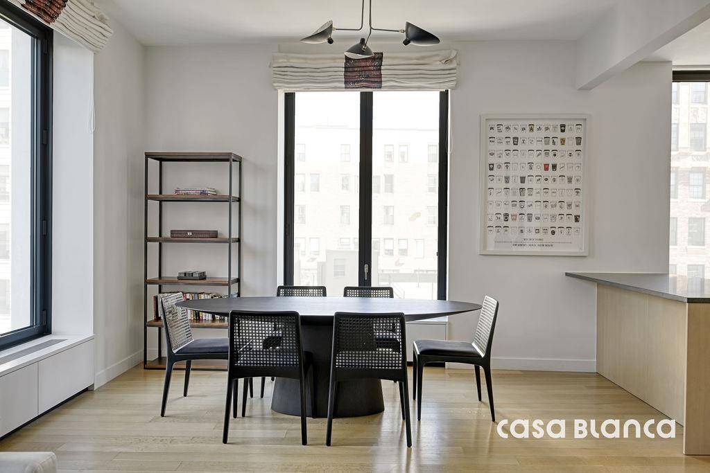 Perched on a bright corner in the heart of Greenwich Village, this elegant two bedroom, two and a half bath residence is wrapped in northern and eastern light.