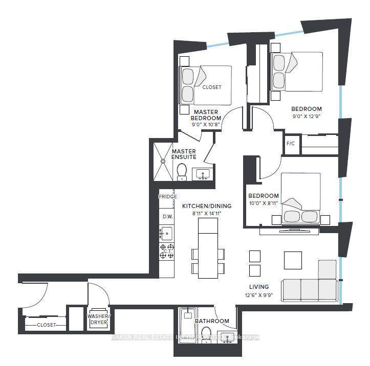 BRAND NEW, NEVER LIVED IN 3 BED, 2 BATH 1005sf SUITE RENT NOW AND RECEIVE 1 MONTH FREE !