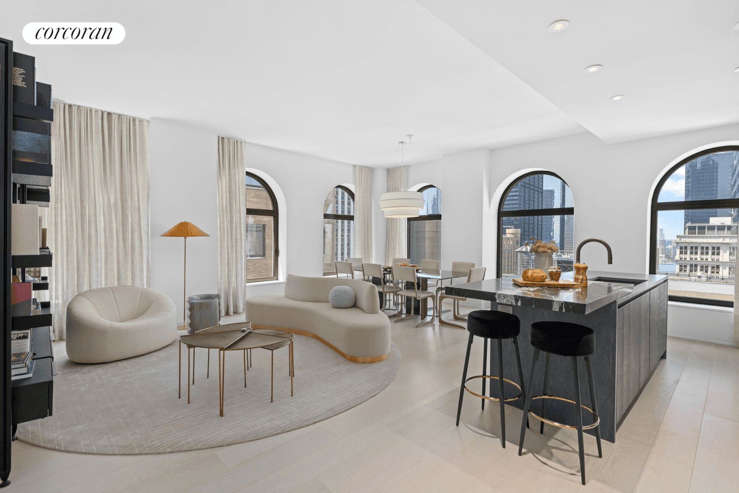 Developed by Lightstone, 130 William redefines the Lower Manhattan skyline with its hand cast concrete facade creating a striking form against the cityscape.