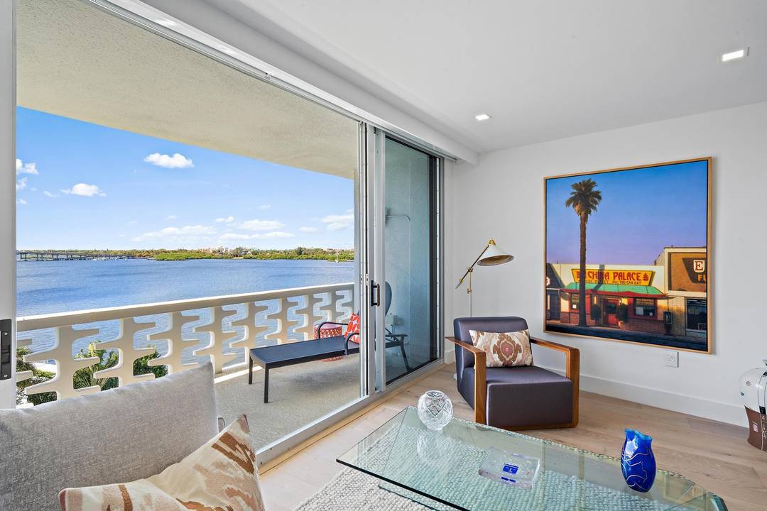 Enjoy breathtaking views and sunsets overlooking the Intracoastal in this meticulously renovated 2 bedroom, 2 bath penthouse, designed for elegance and comfort.