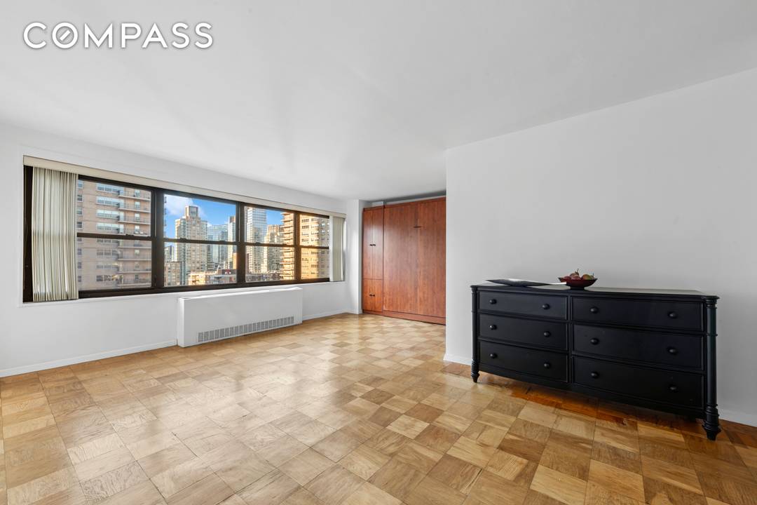 Welcome to 180 West End Avenue 21J, a spacious, sunny, south facing alcove studio, in the sought after Lincoln Towers community.