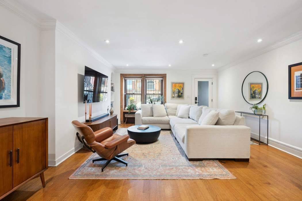 Nestled on a beautiful tree lined street in the heart of Brooklyn s Bedford Stuyvesant neighborhood, this 4 story townhome recently underwent a meticulous renovation while preserving its unique architectural ...