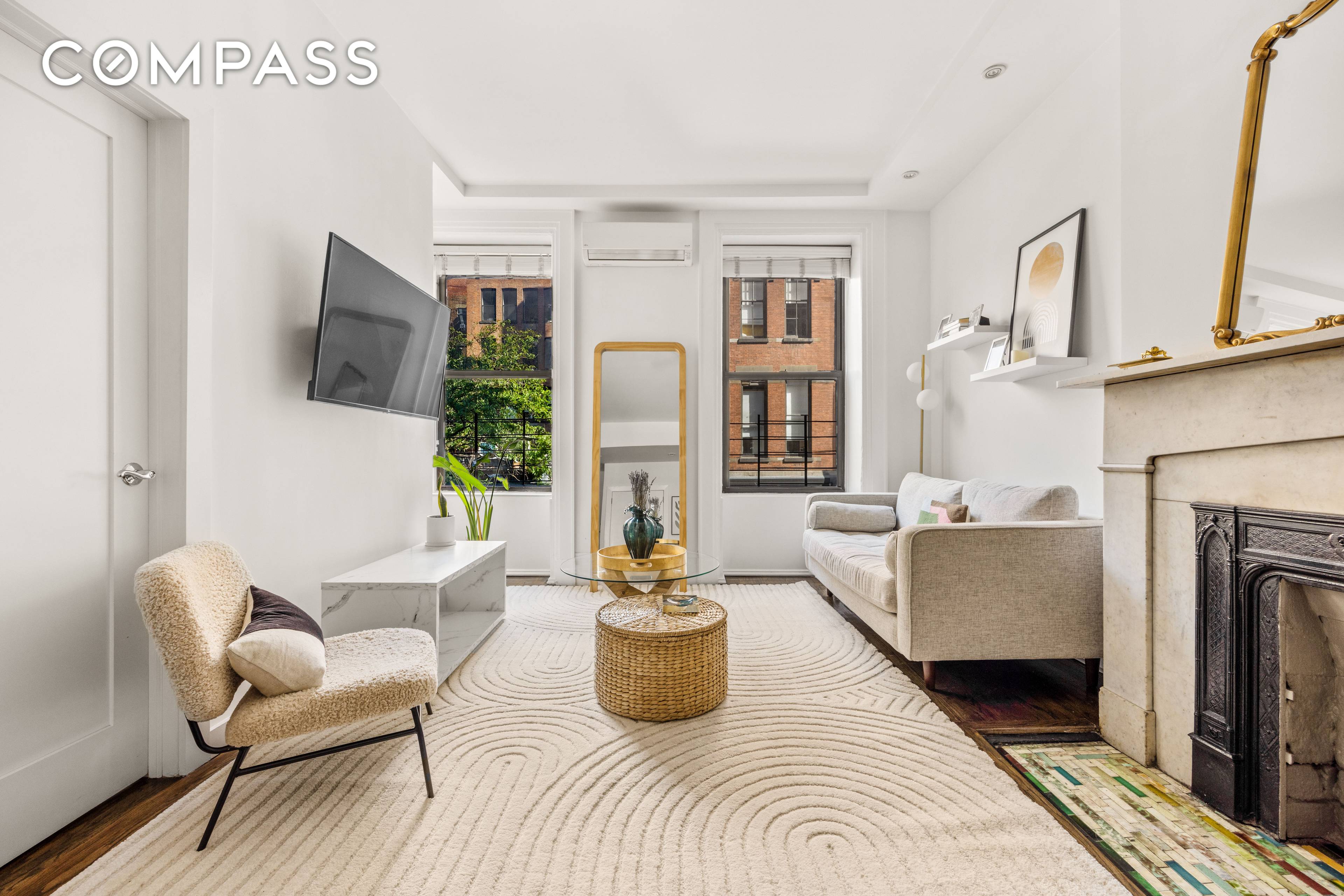 Gorgeous 1 bedroom in Greenwich Village with decorative fireplace.